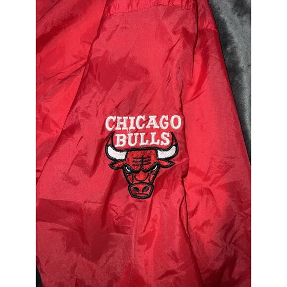 Vintage 90s Chicago Bulls Chalk Line Pullover Jacket – Red – XL - Picture 4 of 9